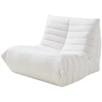 [en.casa] Bodensessel Kodsø 75x90x100 cm Mikrofaser Beige