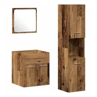 VidaXL Badezimmermöbel Set mit Tür 3 pcs Altholz 41