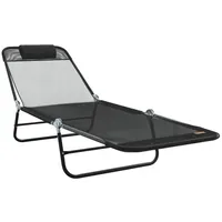 VidaXL Sonnenliege 182 x 55 x 85,5 cm Schwarz