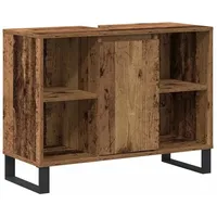 VidaXL vidaXL, Badezimmerschrank mit Tür Altholz 80 x 33