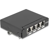 DeLock Mini Desktop Patchpanel RJ45 Buchse 4 Port Cat.6A