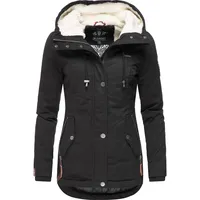 Marikoo Damen warme Winterjacke mit Kapuze Bikoo schwarz, Gr.