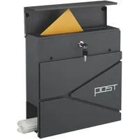 Relaxdays Briefkasten mit modernem Design, Metall, 4 Schlüssel, Mit