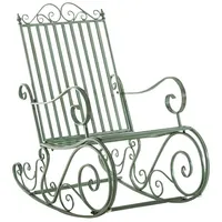 TPFLiving Schaukelstuhl Smilla - Gestell Eisen antik Antik-Grün