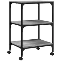 VidaXL Druckerständer 3 Ablagen Grau Sonoma 50x41x75 cm Holzwerkstoff