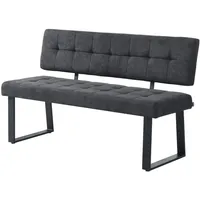 B&D home Sitzbank, Anthrazit, Textil, 3-Sitzer, 140x48x56 cm Esszimmer,
