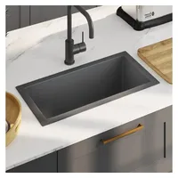 VidaXL Handgemachte Einbauspüle links Edelstahl schwarz 600 x 300