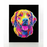 Needle art world Diamond Painting Neon Golden Retriever