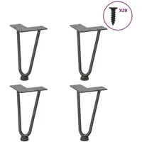 VidaXL Haarnadelbeine für Couchtisch 4 Stk. Anthrazit 20 cm