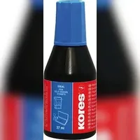 KORES Stempelfarbe ohne Öl, 27ml blau mit Verstreicher SF71308