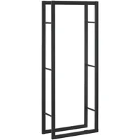 [en.casa] Kaminholzregal 50x150x25cm Brennholzregal Feuerholzregal Holzhalter - Schwarz