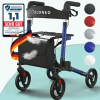 Eloneo Leichtgewicht Rollator mit Sitz blau