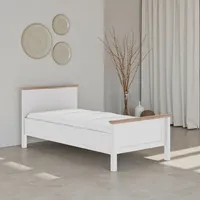 Interlink Massivholzbett INTER LINK "Maluno", weiß (weiß, weiß, eiche