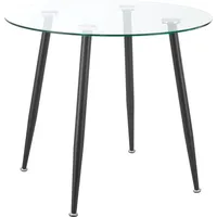 [en.casa] Glastisch Humppila 87 x 75 cm Schwarz