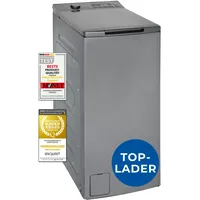 Exquisit Waschmaschine 7,5kg, Toplader, Waschmaschine schmal, Energieklasse A, 1200