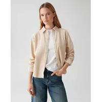 Opus Langarmbluse | FRENKI Regular Overshirt aus Cord Macadamia,