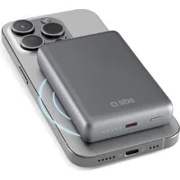 SBS Powerbank 10.000 mAh kompatibel mit MagSafe, Grau