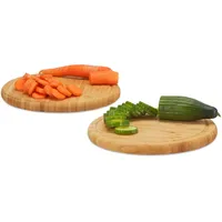 Relaxdays Frühstücksbrettchen Set 2-tlg. Holz 25 x 25 cm