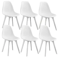 [en.casa] Esszimmerstuhl-Set, Weiß Textil, 54x83x48 cm, Esszimmer, Stühle