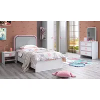 JV moebel Kinderzimmer Set Kinderbett Nachttisch Kommode Top-Qualität Weiß