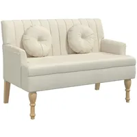 VidaXL Sitzbank mit Kissen 113x64,5x75,5 cm Leinen