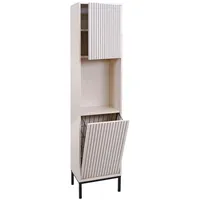 Mendler Hochschrank HWC-O42, Badschrank Badregal Badezimmer Schrankfächer Wäschekorb, MDF