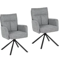 Hti-Living Esszimmerstuhl Kyra Hellgrau 2er-Set