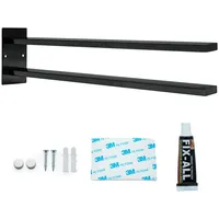 Intirilife Handtuchhalter, Schwarz, Metall, 10x6.5x41.5 cm, Badaccessoires, Waschplatzzubehör, Handtuchhaken