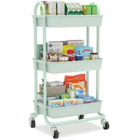 Sekey Rollwagen, Küchenwagen mit 3 Ebenen | 360°-Gummiräder mit