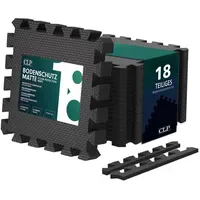 CLP Bodenschutzmatten 30x30 cm schwarz/18er-Set