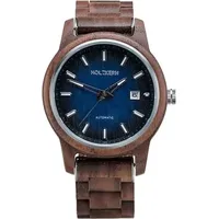 HOLZKERN Herren-Uhr Automatik Nightbird Walnuss/Blau