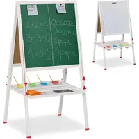 Relaxdays Standtafel mit Whiteboard Weiß/Dunkelgrün