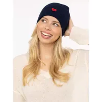 Zwillingsherz Beanie with Heart-Patch Blau