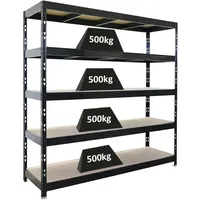 Proregal Schwerlastregal Rhino HxBxT 200x200x60cm 5 Spanplatten-Ebenen 8mm Fachlast