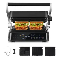 Amzchef XL Kontaktgrill 4-in-1 mit Temperatursensor & GrillBoost (280°C)