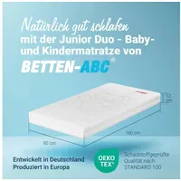Betten-ABC Junior-Duo – Matratze mit Rundum-Trittkante, Wendematratze, Atmungsaktiv -