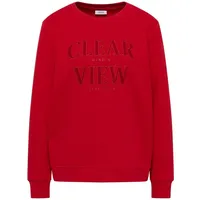 Cecil Damen 3017255 Sweatshirt mit Wording, Fiery red, L