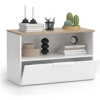 Vicco Kommode Wido Weiß/Sonoma, 80 x 50 cm mit