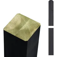 Plus Zaunpfosten 9 x 9 x 268 cm Schwarz/Holz