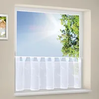 Gerster Scheibengardine Regina weiß, B/H: 150/50cm transparent