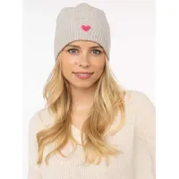 Zwillingsherz Beanie mit Heart-Patch grau