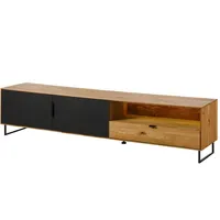 MASSIVMOEBEL24.DE Lindau Lowboard 220x43x51 cm Natur Geölt/Wildeiche Massivholz