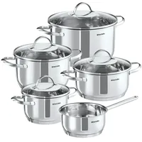 Tectake Bologna II Topf-Set 9-tlg. Kochtopf + Glasdeckel