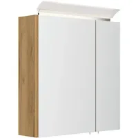 Posseik Spiegelschrank 60 cm eiche gold mit LED-Lampe