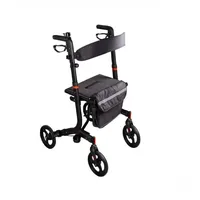 RIDDER Rollator Comfort Plus leicht schwarz zusammenklappbar mit Tasche
