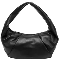 LES VISIONNAIRES Greta Essential Schultertasche Leder 43 cm schwarz