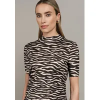 STREET ONE T-Shirt mit Zebra Print - Braun