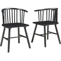 [en.casa] Esszimmerstuhl Stami 2er Set Holz Schwarz