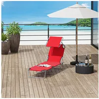 Outsunny Sonnenliege 187 x 58 x 27 cm Rot