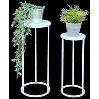 DanDiBo Ambiente DanDiBo Blumenhocker Metall Weiß Rund Blumenständer Beistelltisch